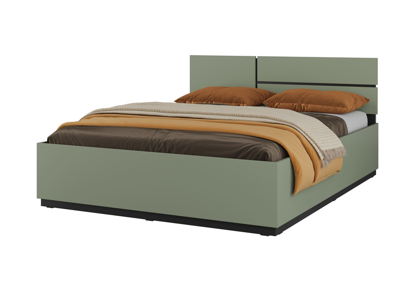 Cross S - Łóżko 160 cm Zgaszona Zieleń Czarny