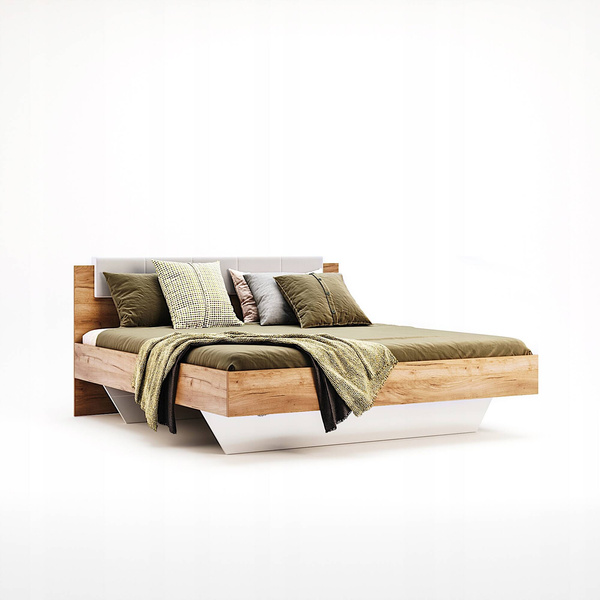 Asti AS-35-WB - Łóżko z Zagłówkiem Dąb Craft 160x200 cm