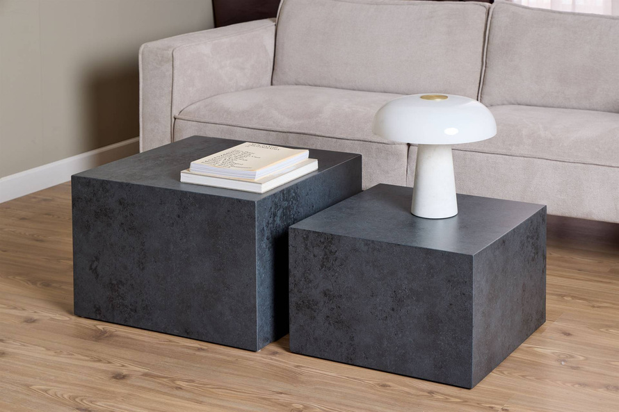 Actona Stolik Kawowy Dice 2 Sztuki Black Ocean