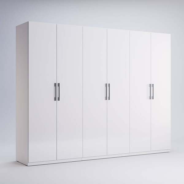 Family FM-26-WB - Szafa 6-drzwiowa Garderoba Biały Mat Biały Połysk