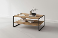 Eko - Stolik Kawowy Prostokątny Dąb Wotan Czarny Metal