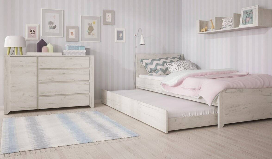 Angel TYP-91 - Łóżko 140 Dąb White Craft