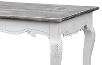 Rimini White 027 Ława prowansalska biała z przecieranym brązowym blatem drewno/mdf