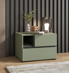 Cross S - Szafka Nocna 2 Szuflady Zgaszona Zieleń Czarny