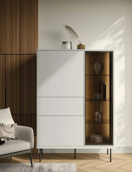 EPIRO EP-01 - Witryna 2D1S1W z Oświetleniem Kaszmir Dąb Ciemny