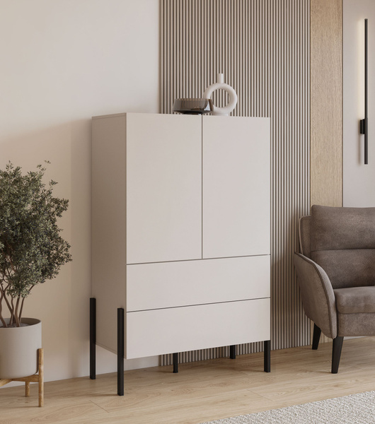 Jukon S - Bieliźniarka 2D2S Kaszmir Czarne Metalowe Nogi