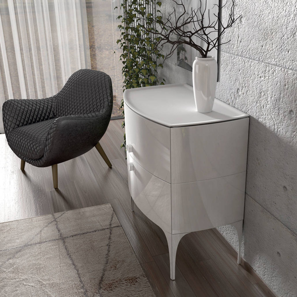 Oristo Szafka pod umywalkę 102 cm 2S LOUIS biała połysk