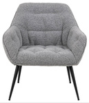 Brooke szary fotel na metalowych nogach