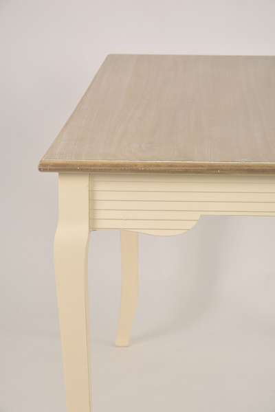 Pesaro 026 Stół 160 x 80 zdobiony prowansalski kremowy beżowy przecierany blat drewno/mdf