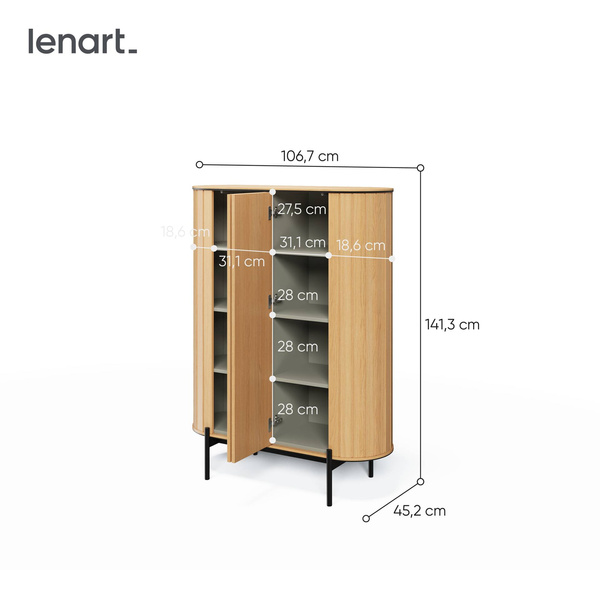 ROTTO RT-01 - Komoda 2-drzwiowa Dąb Vincenza/Eukaliptus