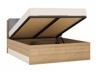 Lyon LYOZ04 - Łóżko 160 Z Podnośnikiem Dąb Riviera Jasne/Białe