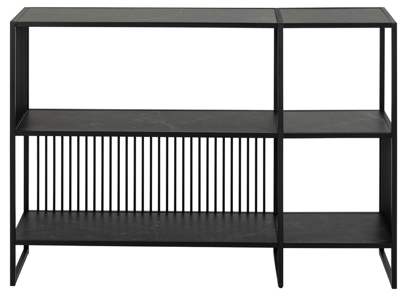 Actona Regał Niski Strington Metalowy Stelaż Czarny Mat