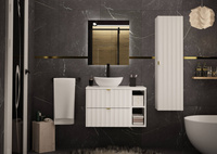 ARCOS-06 - Szafka pod Umywalkę z Blatem i Regałem 2S 80cm Biały Mat Zestaw-4