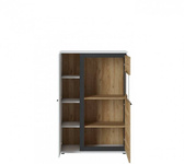 Salinas SAIV01R - Witryna Prawostronna 2-drzwiowa Biała/Dąb Catania/Czarna