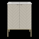 ASPEN-09 - Szafka z Umywalką 2D 60cm Kaszmir Zestaw-3 Złoty Stelaż