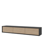 Frida – Komoda RTV 3-drzwiowa Antracyt mat Dąb Olejowany