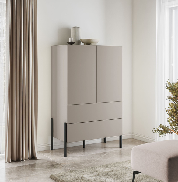 Jukon S - Bieliźniarka 2D2S Kaszmir Czarne Metalowe Nogi