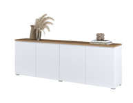 Modo - Komoda 4D Biały Mat Dąb Mauvella