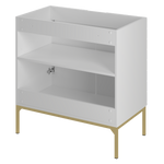 ASPEN-08 - Szafka z Umywalką 2D 80cm Biały Mat Zestaw-3 Złoty Stelaż