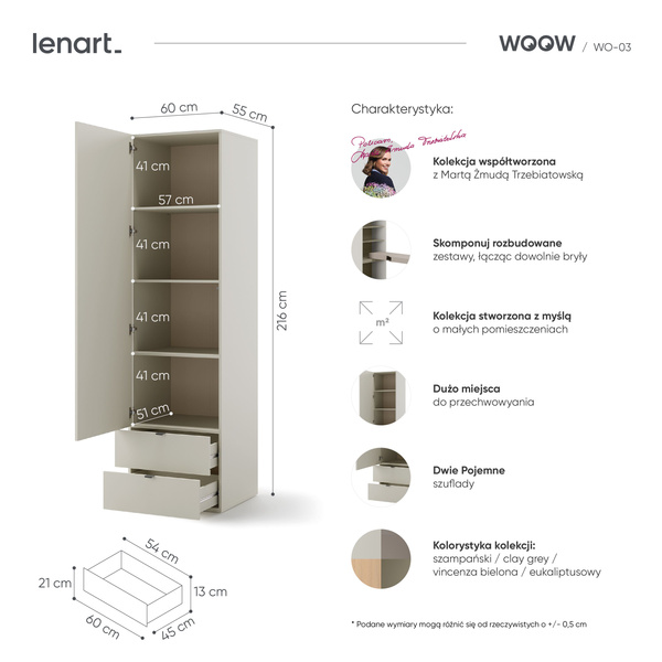 WOOW WO-03 - Szafa 1D2S Szampański