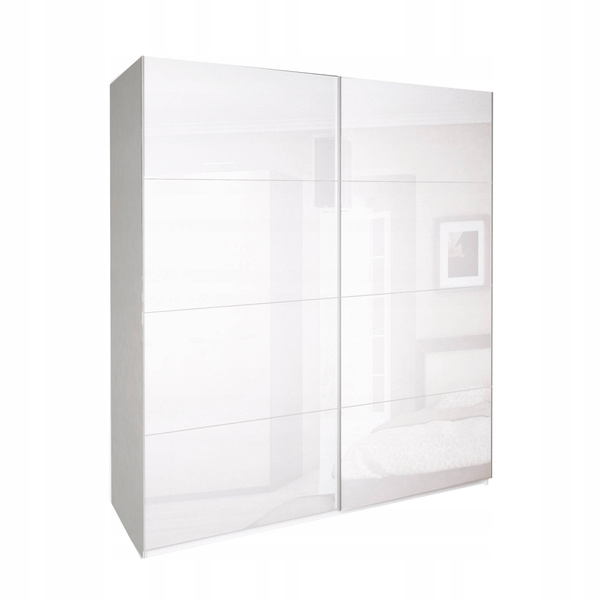 Bella BL-21-WB - Szafa 2-drzwiowa Przesuwna Biały Mat Biały Połysk