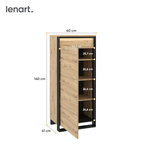 QUANT QA-07 - Szafka 1-drzwiowa Z Oświetleniem Dąb Artisan/Czarna