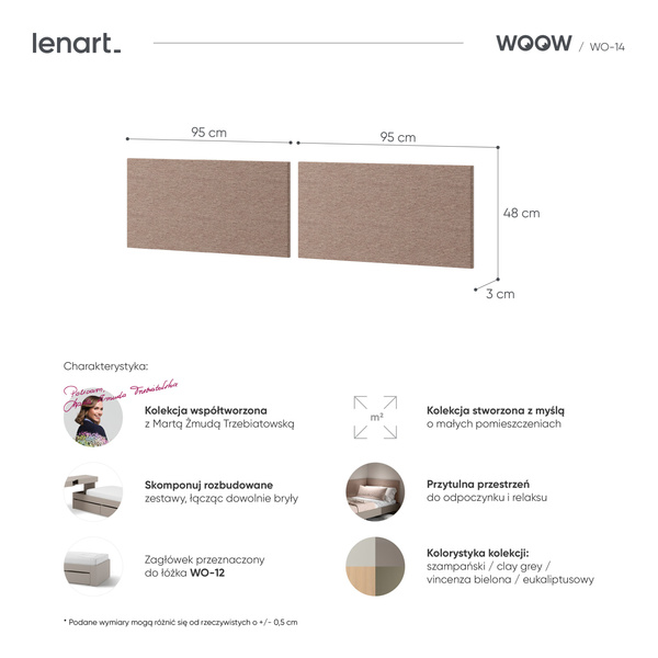 WOOW WO-14 - Panel Tapicerowany 2 Sztuki Gemma 13