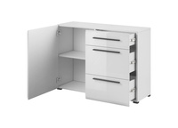 Tulsa WM Komoda 1D3S Biały / Biały Połysk