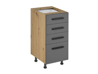 Szafka Kuchenna Dolna 4 Szuflady D40S4 Uchwyt Klasyczny Langen Grey