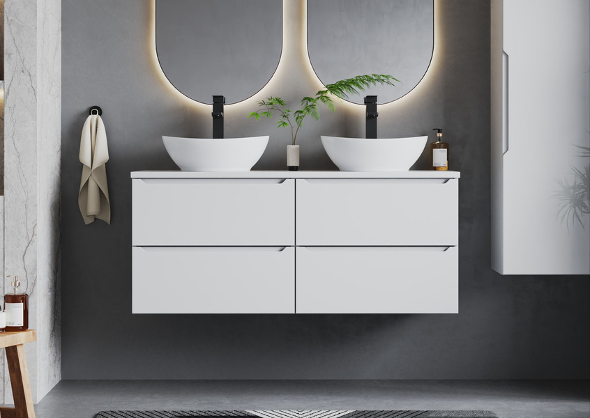 ETNA-02 Szafka pod Umywalkę 2S 60 cm Biały Mat Biały Połysk