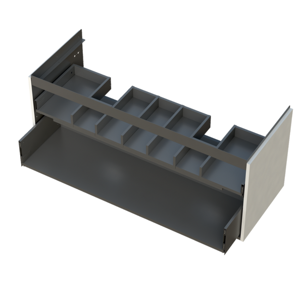 Oristo Szafka z umywalką MONTEBIANCO dwie baterie 120 cm biała