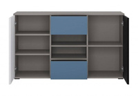 Laser LASK02B - Komoda 2D2S Szary/Czarny/Biały/Niebieski