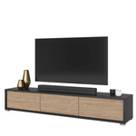 Frida – Komoda RTV 3-drzwiowa Antracyt mat Dąb Olejowany