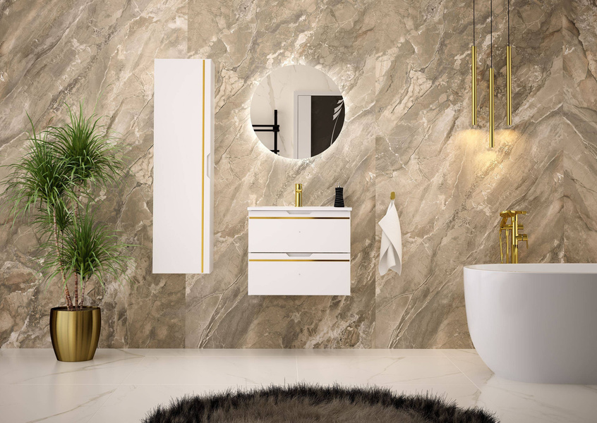 ESPERO-01 - Szafka Pod Umywalkę 2S 80cm Biały Mat