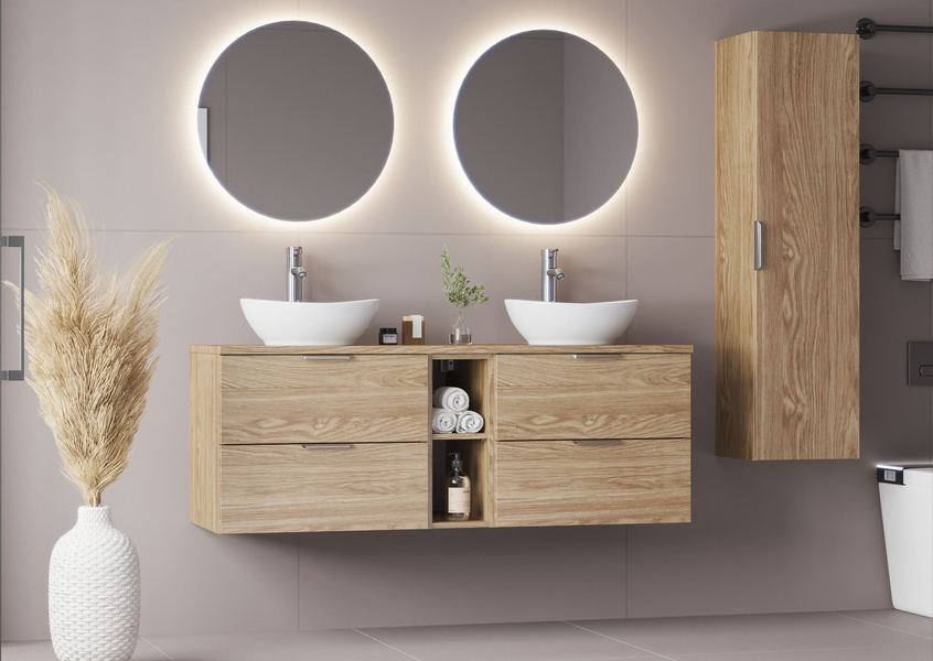 PILE-02 Szafka Pod Umywalkę 2S 60 cm Dąb Olejowany