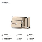 ENNA EN-04 - Komoda 1D3S z Oświetleniem LED Beżowy Mat Czarny Mat