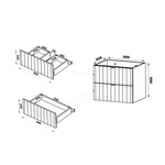 ARCOS-06 - Szafka z Umywalką i Blatem 2S 60cm Czarny Mat Zestaw-5