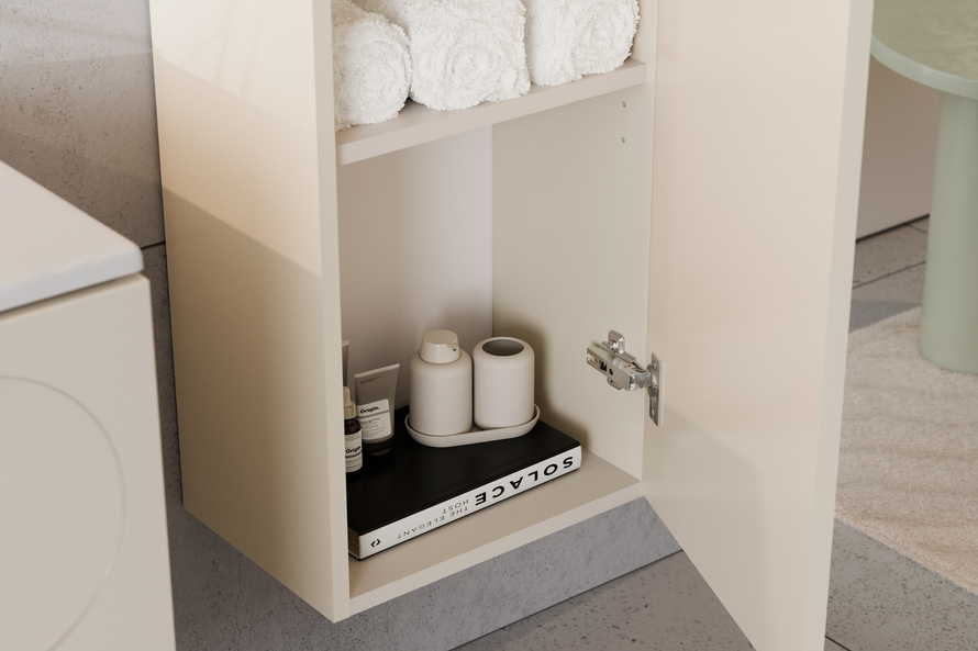 Zestaw Szafka Pod Umywalkę z Blatem 60 cm i Słupek Wysoki Donna Sand