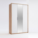 Asti AS-13-WB - Szafa 3-drzwiowa z Lustrem Dąb Craft Biały Połysk