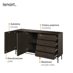 PIEMONTE PE-07 - Komoda 2D4S Jesion Portland/Czarny