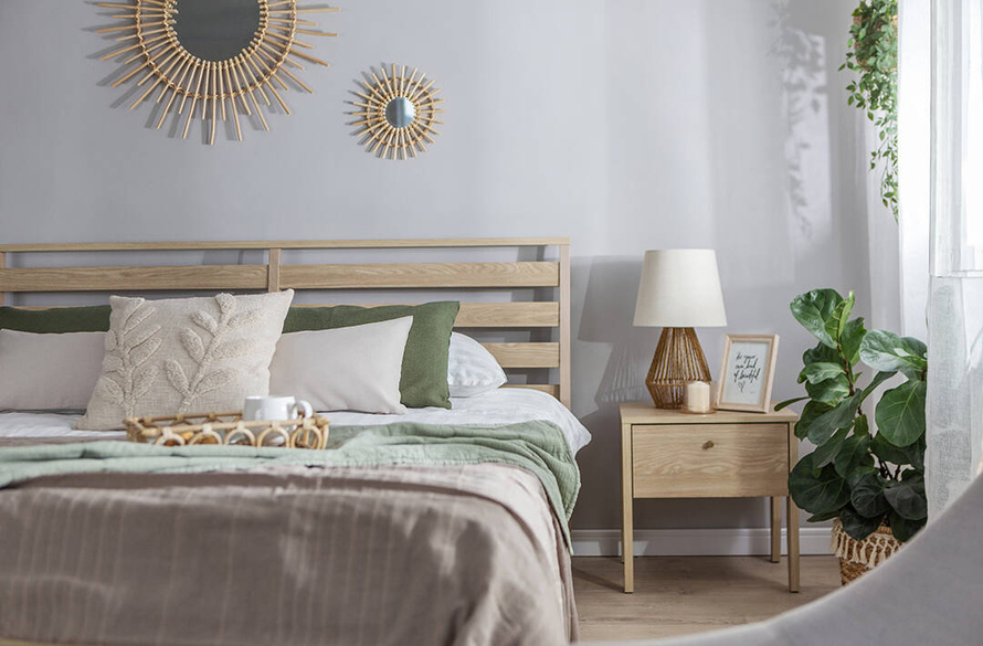 COZY CZ-05 - Stolik Nocny 1 Szuflada Porty USB Dąb Olejowany