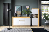 Lyon LYOV01L - Witryna Lewostronna 1-drzwiowa Dąb Riviera Jasna/Biała