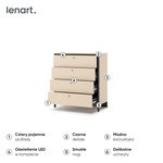 ENNA EN-03 - Komoda 4S z Oświetleniem LED Beżowy Mat Czarny Mat