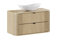 Zestaw Szafka z Blatem i Umywalka Nablatowa 100 cm Ovalia Cremona