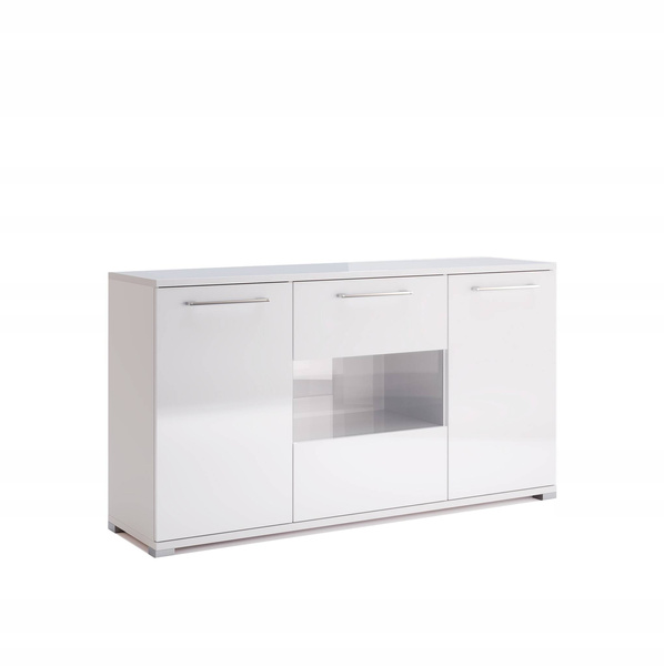 Family FM-163-WB - Komoda Duża 3-drzwiowa Biały Mat Biały Połysk