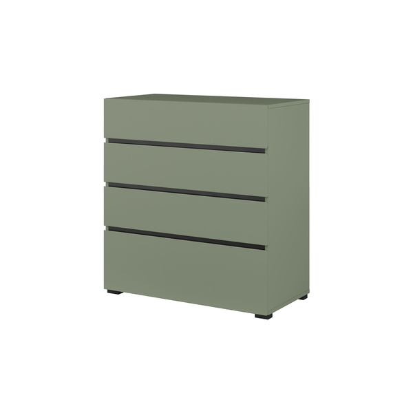 Cross S - Komoda 4 Szuflady Zgaszona Zieleń Czarny