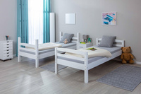 Łóżko piętrowe ANNIKA drewniane białe