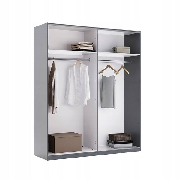 Teo TO-24-AG - Szafa 4-drzwiowa Garderoba Antracyt Grafit