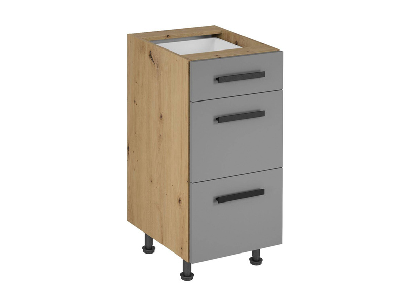 Szafka Kuchenna Dolna 3 Szuflady D40S3 Uchwyt Klasyczny Langen Beige