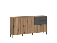 Shirley SHIK105 – Komoda 2D1K2S Dąb Coast Evoke/Antracyt/Nadruk